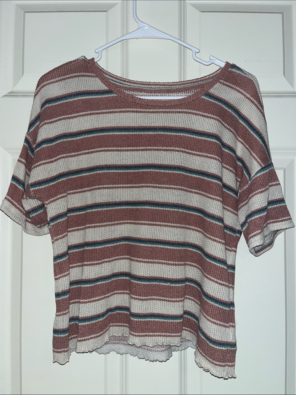American Eagle Striped Short Sleeve Women's Top